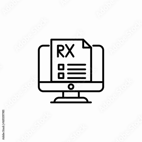 online prescription icon sign vector