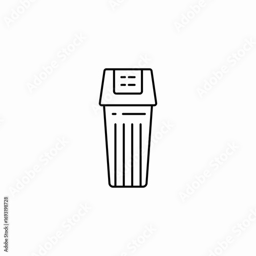 trash bin icon sign vector