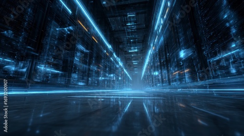 Fototapeta Naklejka Na Ścianę i Meble -  Futuristic technological corridor