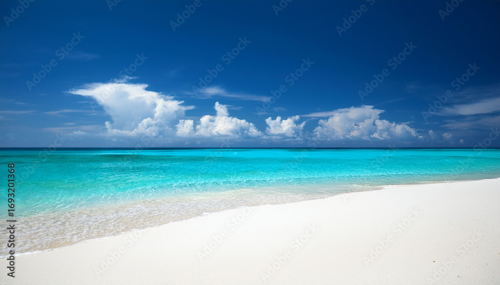 Fototapeta premium Tropical Beach Paradise With Turquoise Water And White Sand
