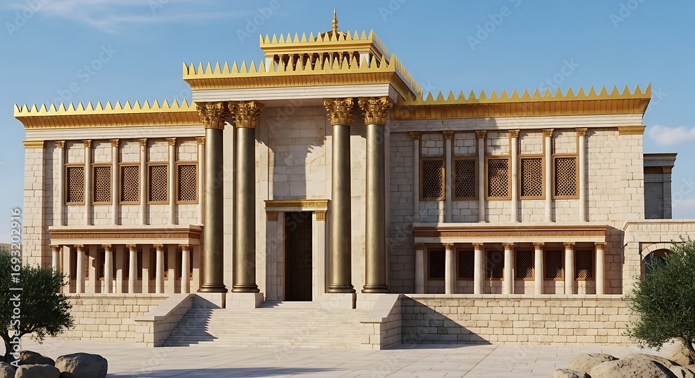 Naklejka premium Second Temple in Jerusalem Reconstruction Model.