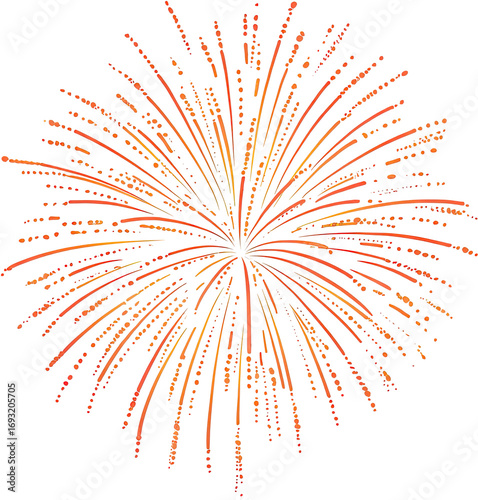 Bright orange fireworks burst against black