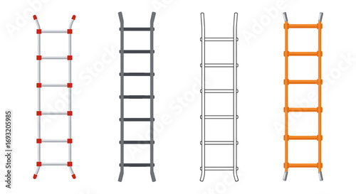 Four different ladders in varied styles including solid and outlined representations shown vertically