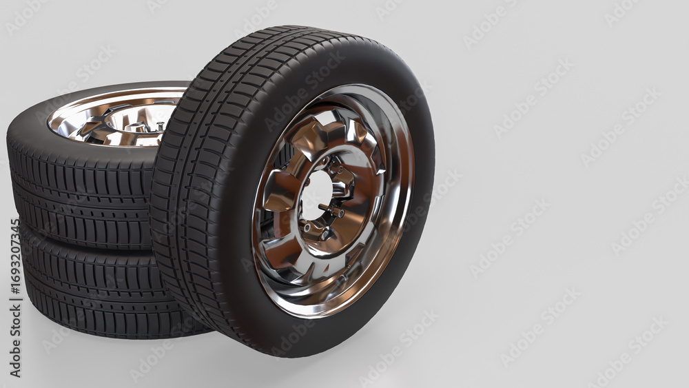 Obraz premium The Tire for Auto mobile or garage concept 3d Rendering.
