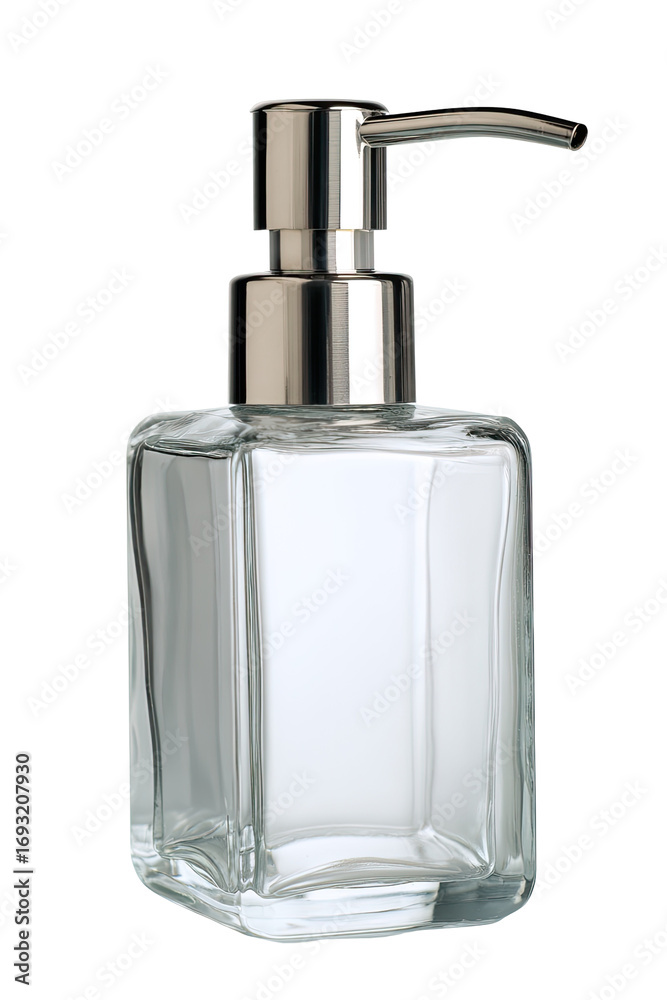 Obraz premium Clear glass soap dispenser with chrome top