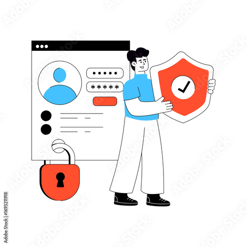 Premium download illustration of secure login