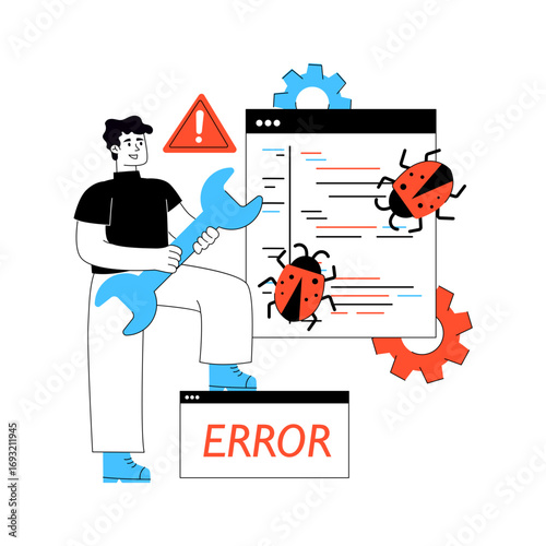 Premium download illustration of infected website