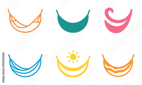 Fruit silhouette icon set. featuring banana in neon, gradient, artistic, curved, vibrant, and abstract styles.
