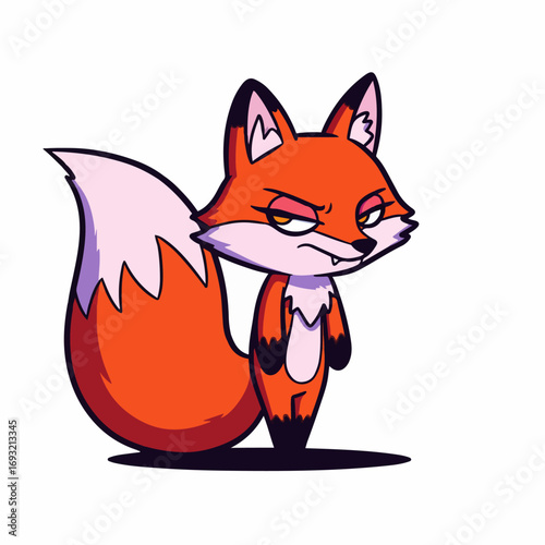Sassy cartoon fox with attitude looking unimpressed and skeptical