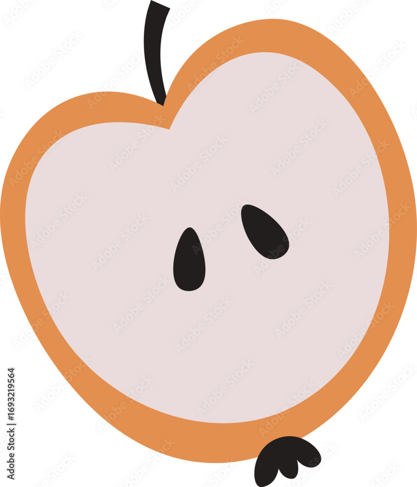 Fototapeta premium Abstract Apple Slice with Seeds