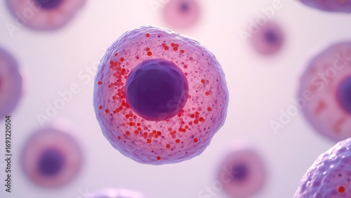 Light micrograph showing the envelope of a single eosinophilic leukocyte. 