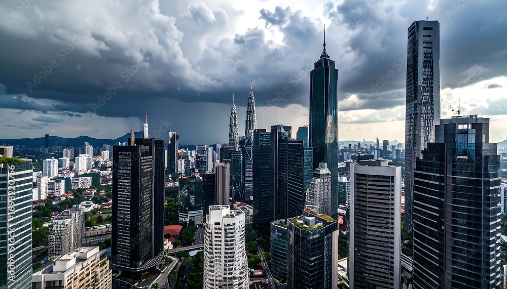 Obraz premium Cityscape under a dramatic sky
