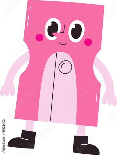 Smiling Cartoon Pencil Sharpener Character