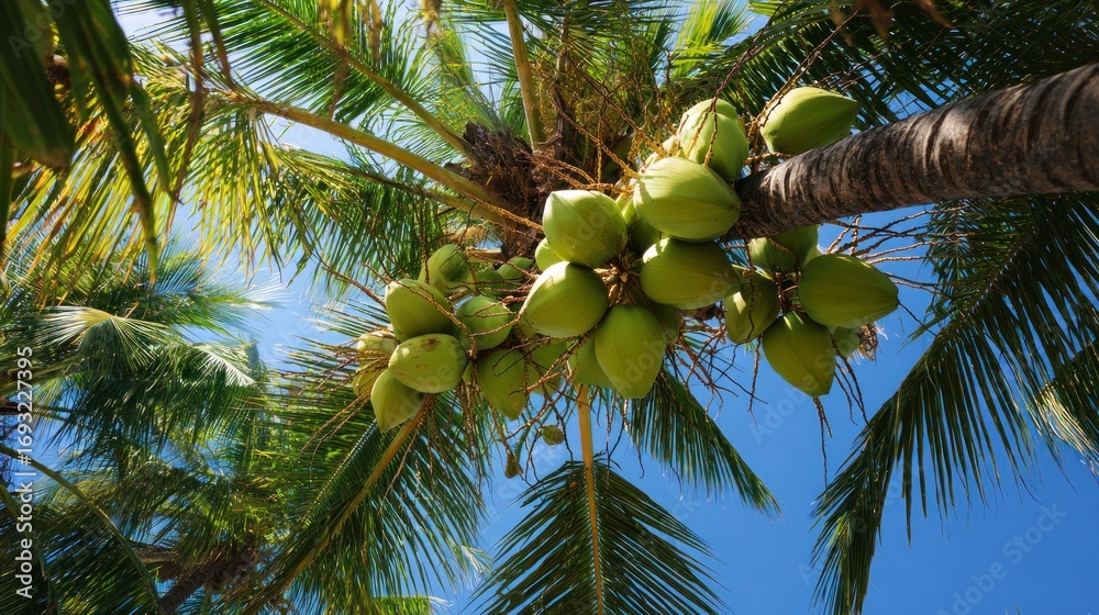 Fototapeta premium Palm tree with coconuts