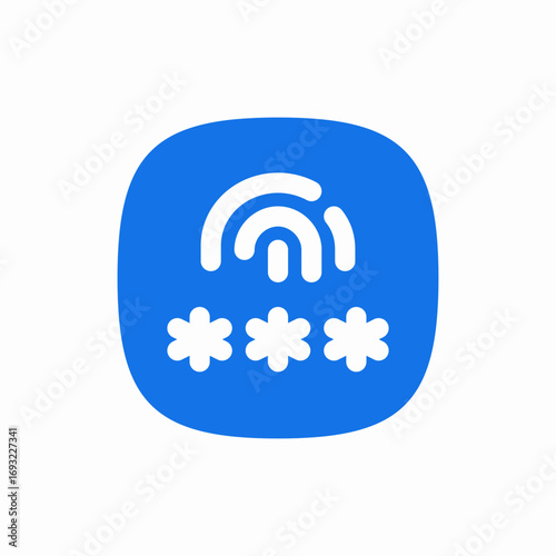 fingerprint pin icon sign vector