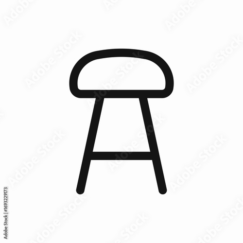 stool chair icon sign vector