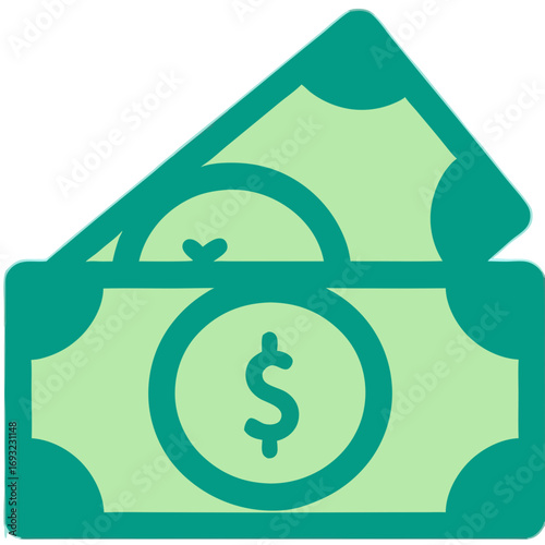 A minimalist graphic of cash money representing wealth, payment methods, and financial planning for business success