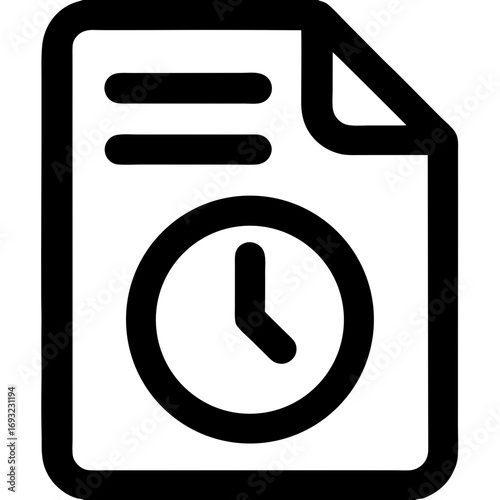Time document icon, symbolizing deadlines, schedules, and time management, representing important meetings or appointments on a paper
