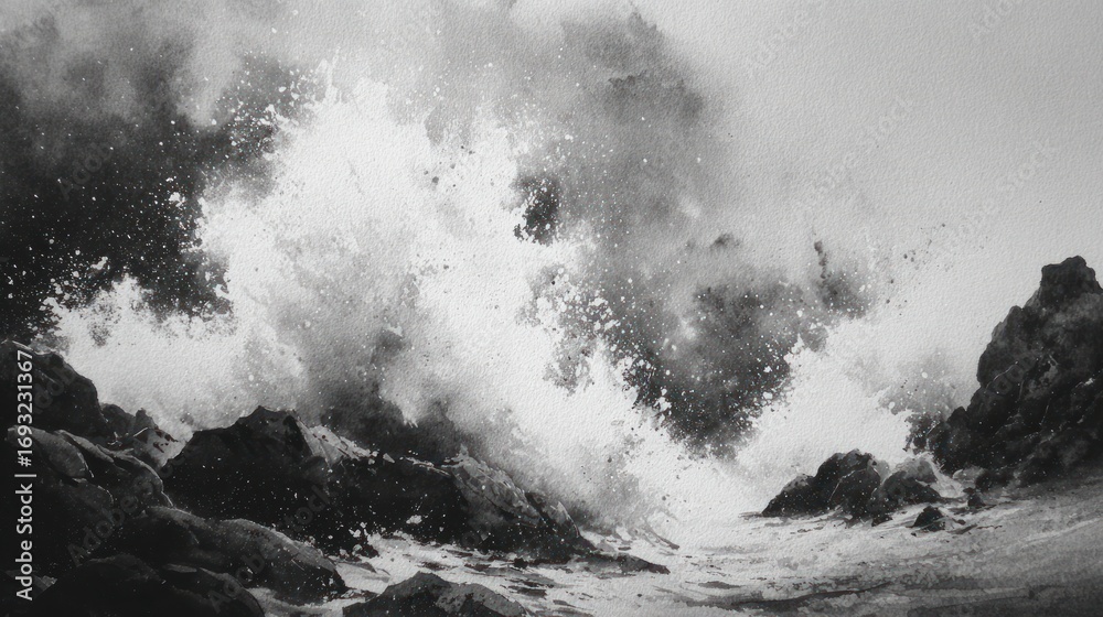Fototapeta premium Powerful ocean waves crashing