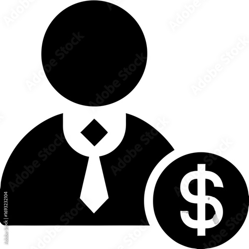 This graphic illustrates a dedicated financial professional expertly handling income management, symbolizing successful business operations and personal wealth growth within a corporate landscape