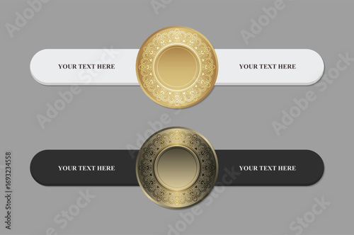 Elegant Ornamental Circle Label with Text Area Modern Design Template