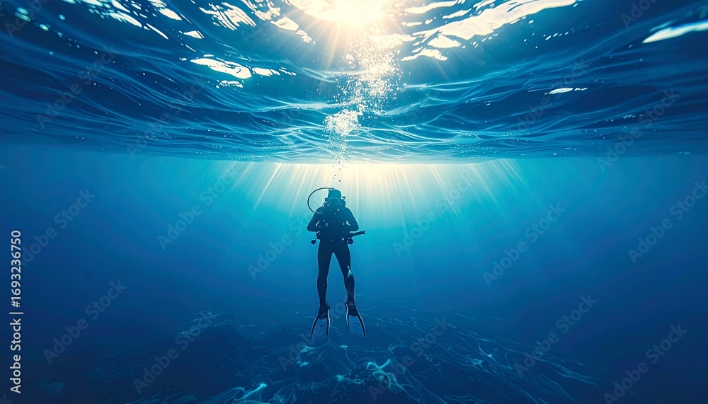 Fototapeta premium Underwater Scuba Scene