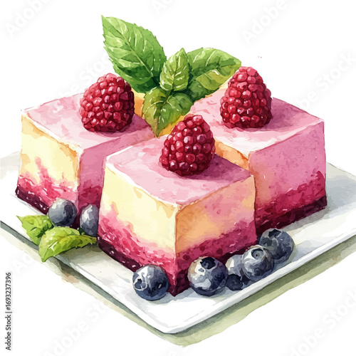 Semifreddo, watercolor clipart vector, isolated on a white background.