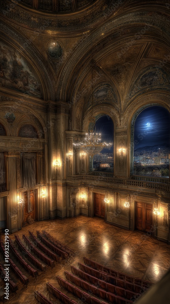Obraz premium Grand Theater Interior With Night View