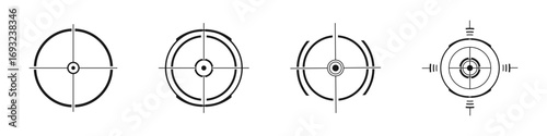 Target and aim icon set, crosshair, bullseye vector icons. Aim vectors. Vector target