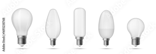 Light bulb vector illustration. Realistic light bulbs. Realistic lamps