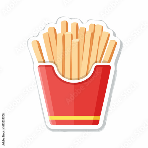 French fries illustration. Fried potato sticker