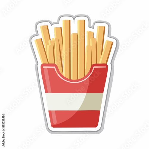 French fries illustration. Fried potato sticker