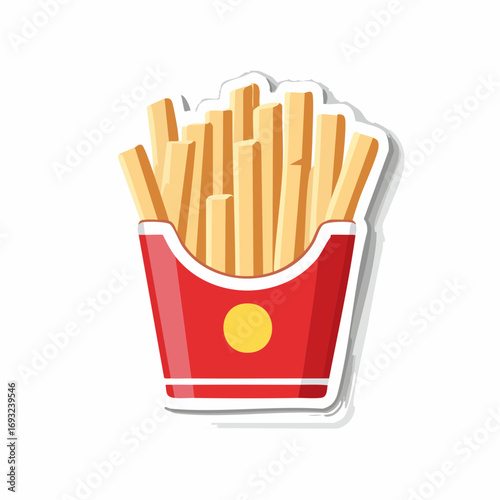 French fries illustration. Fried potato sticker