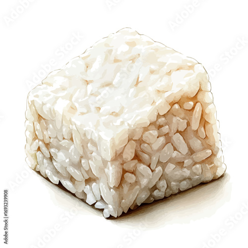 Rice Cake, watercolor painting vector, isolated on a white background.
