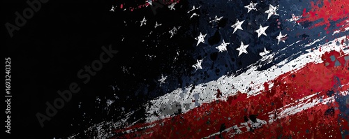 Abstract distressed American flag
