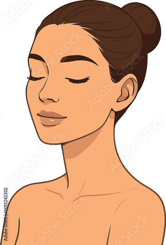 A glowing pastel pink backdrop frames a beautiful young woman's face with closed eyes, showcasing a beauty skincare makeup cosmetics concept banner