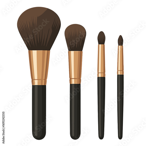 Close-up of luxury makeup brushes in an elegant, high-quality image suitable for beauty, fashion, and cosmetic advertising, perfect for websites, blogs, and social media