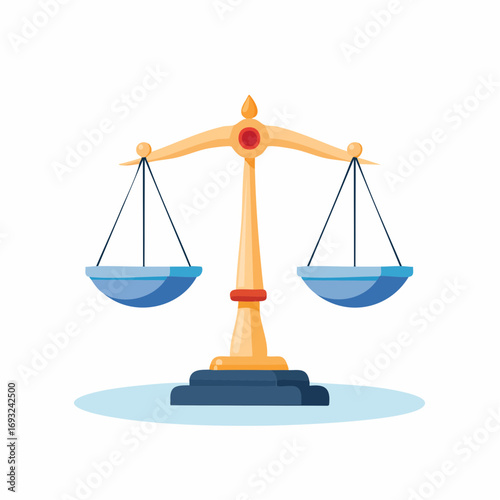 Gold And Blue Justice Scale Illustration