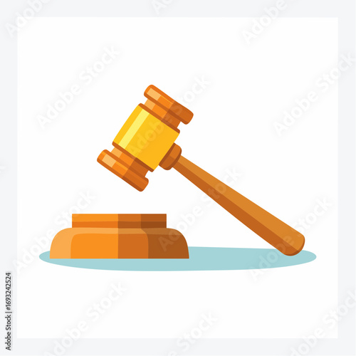 Flat Style Gavel On Stand