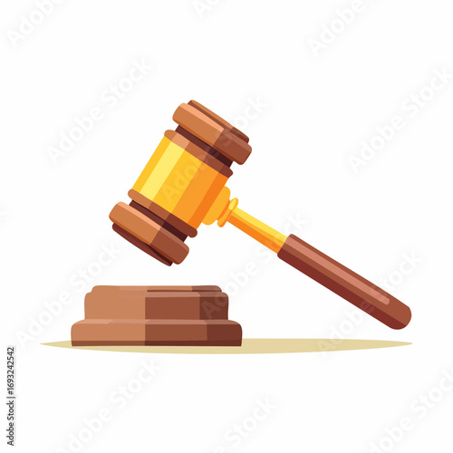 Wooden Gavel On Stand Against White Background