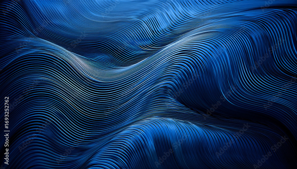 Naklejka premium Dark Blue Background With Wavy Lines