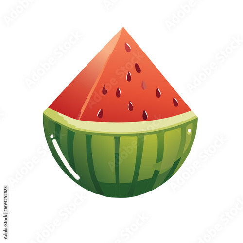 Watermelon Slice Triangle Fresh Fruit Refreshment Red Green Seeded Healthy Snack