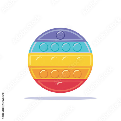 Colorful pop it fidget toy in round shape with bubbles for relaxation and stress relief