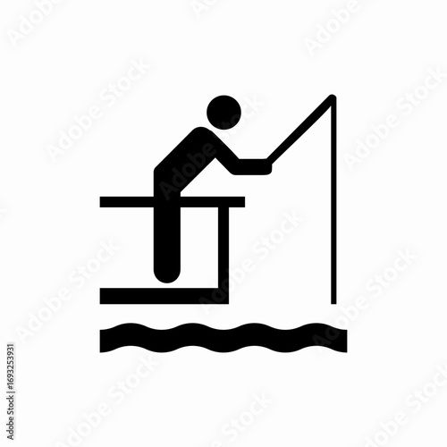fishing fisherman icon sign vector