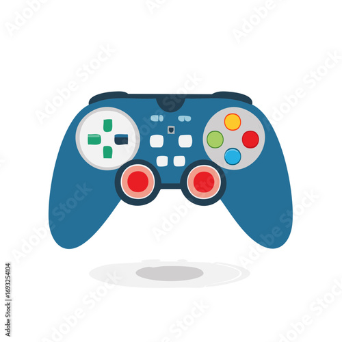 Illustration of a Gaming Controller Console for Interactive Digital Play Leisure Blue Joypad Joystick Gamepad Entertainment