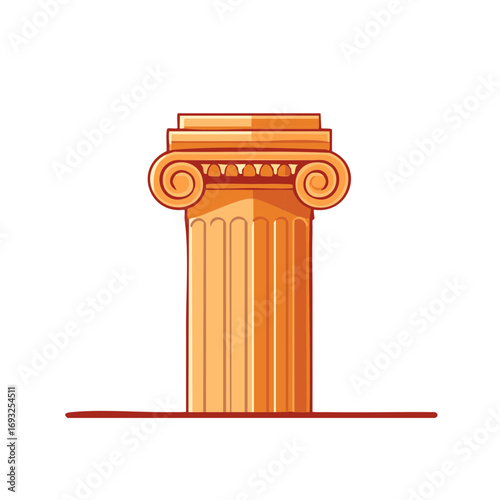 Iconic pillar showcasing detailed scrolls and fluted column in vector illustration highlighting architectural design
