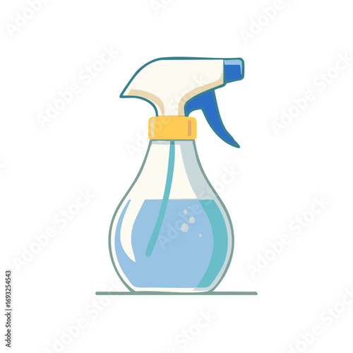 Spray Bottle with Liquid Illustration for Cleaning and Hygiene Purposes