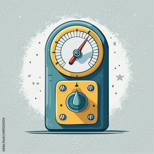 Retro Style Analog Gauge Meter Illustration