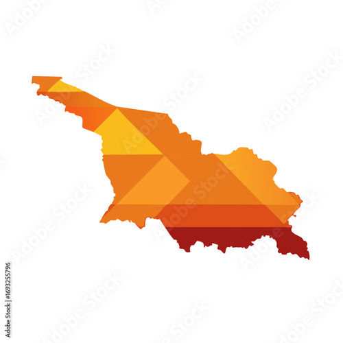 Abstract Geometric Map Design with Warm Gradient Polygonal Shapes