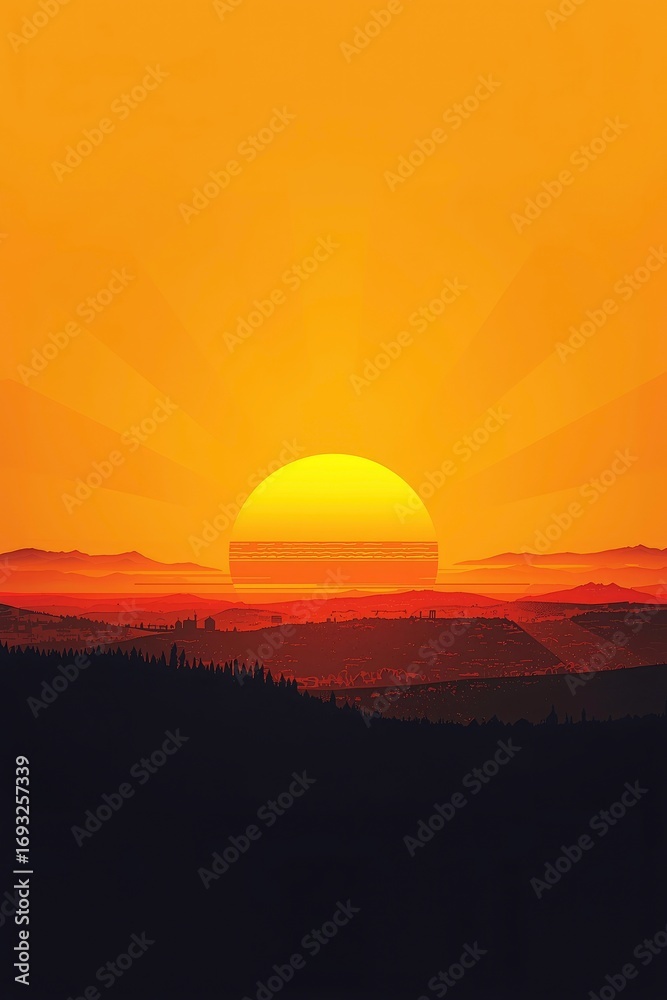 Obraz premium sunset over the mountains